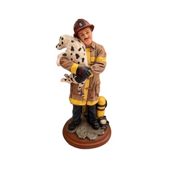Red Hats of Courage "Thank You Boy" VANMARK Fireman and Dalmatian Figurine Ed.1 - Picture 1 of 6